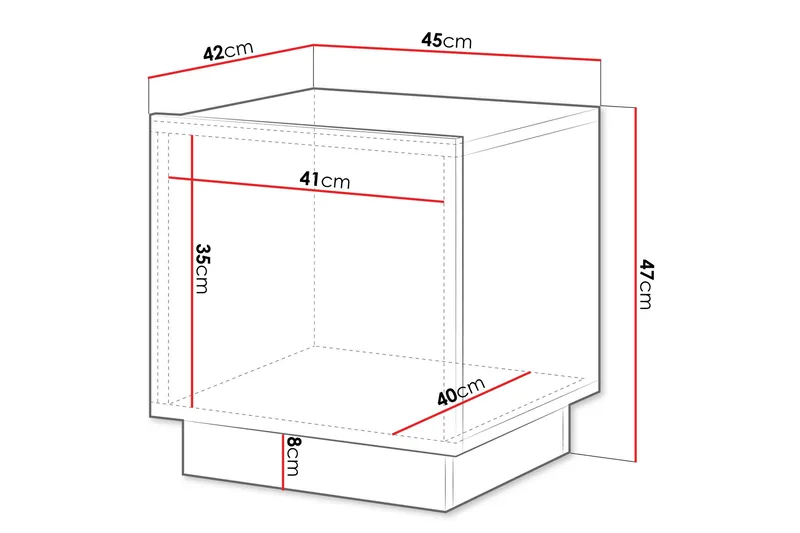 Torvalen Sängbord 45 cm - Svart - Möbler - Bord & matgrupp - Avlastningsbord & sidobord - Sängbord & nattduksbord