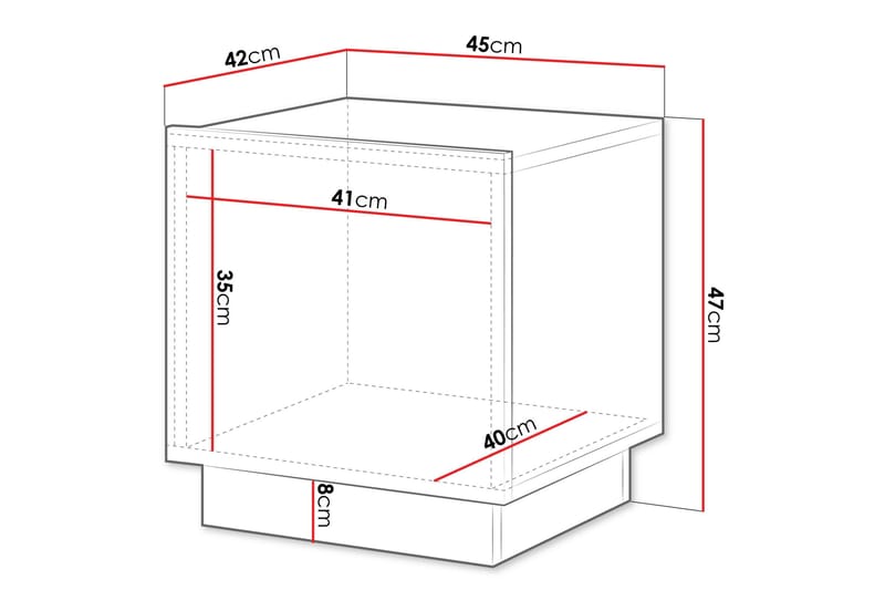 Torvalen Sängbord 45 cm - Svart - Möbler - Bord & matgrupp - Avlastningsbord & sidobord - Sängbord & nattduksbord