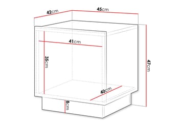 Torvalen Sängbord 45 cm - Vit - Möbler - Bord & matgrupp - Avlastningsbord & sidobord - Sängbord & nattduksbord