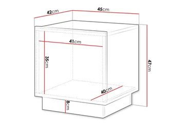 Torvalen Sängbord 45 cm - Vit - Möbler - Bord & matgrupp - Avlastningsbord & sidobord - Sängbord & nattduksbord