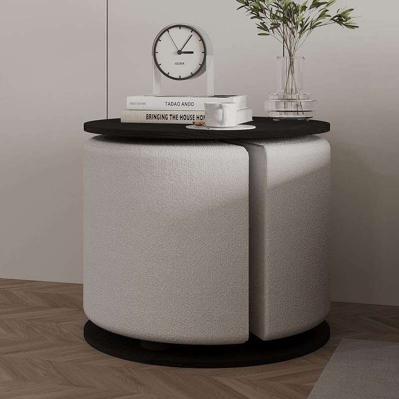 Torven Set med sidobord 43x47x43 cm - Svart - Möbler - Bord & matgrupp - Avlastningsbord & sidobord - Brickbord & småbord