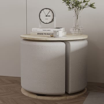 Torven Set med sidobord 43x47x43 cm - Travertin - Möbler - Bord & matgrupp - Avlastningsbord & sidobord - Brickbord & småbord