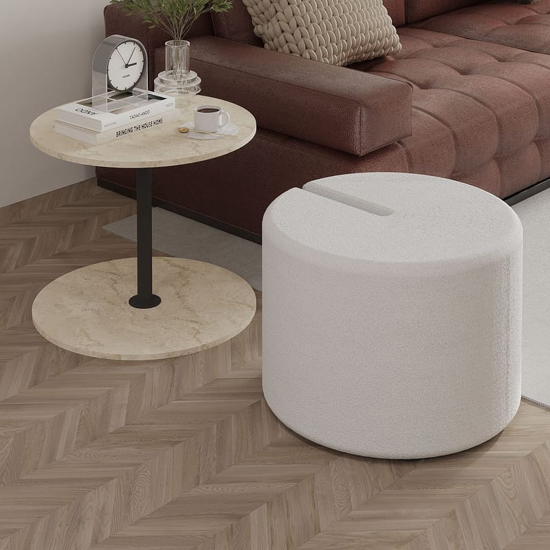 Torven Set med sidobord 43x47x43 cm - Travertin - Möbler - Bord & matgrupp - Avlastningsbord & sidobord - Brickbord & småbord