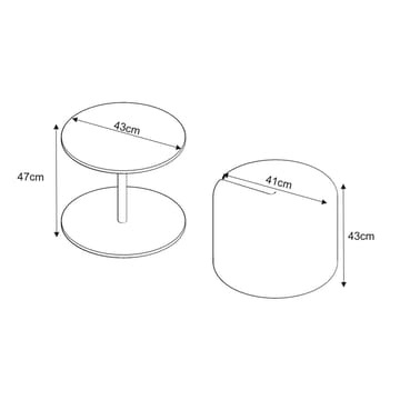 Torven Set med sidobord 43x47x43 cm - Travertin - Möbler - Bord & matgrupp - Avlastningsbord & sidobord - Brickbord & småbord