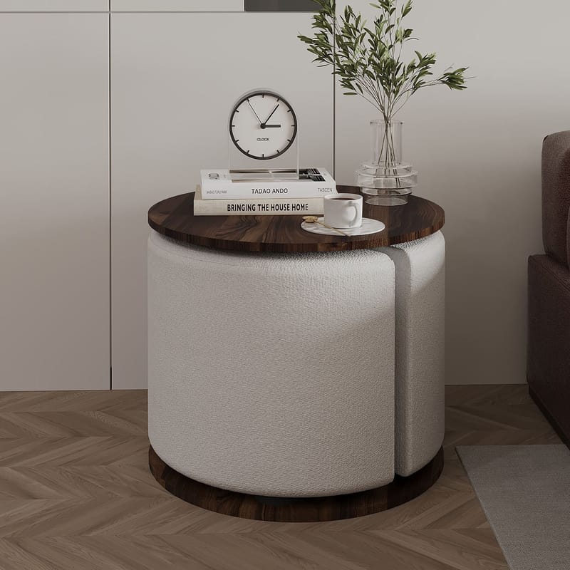 Torven Set med sidobord 43x47x43 cm - Valnöt - Möbler - Bord & matgrupp - Avlastningsbord & sidobord - Brickbord & småbord