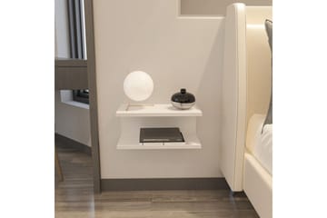 Torvic Vägghängt Sängbord 45 cm, Förvaring med Hylla - Vit - Möbler - Bord & matgrupp - Avlastningsbord & sidobord - Sängbord & nattduksbord