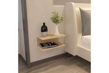 Torvic Vägghängt Sängbord 45 cm med Rottingutseende, Förvaring med Hylla - Brun - Möbler - Bord & matgrupp - Avlastningsbord & sidobord - Sängbord & nattduksbord