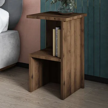 Tunel Nattduksbord 29,6x50x29,6 cm - antik valnöt - Möbler - Bord & matgrupp - Avlastningsbord & sidobord - Sängbord & nattduksbord