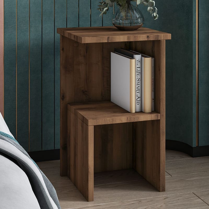 Tunel Nattduksbord 29,6x50x29,6 cm - antik valnöt - Möbler - Bord & matgrupp - Avlastningsbord & sidobord - Sängbord & nattduksbord