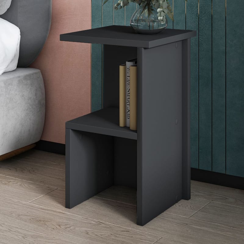 Tunel Nattduksbord 29,6x50x29,6 cm - Antracit - Möbler - Bord & matgrupp - Avlastningsbord & sidobord - Sängbord & nattduksbord