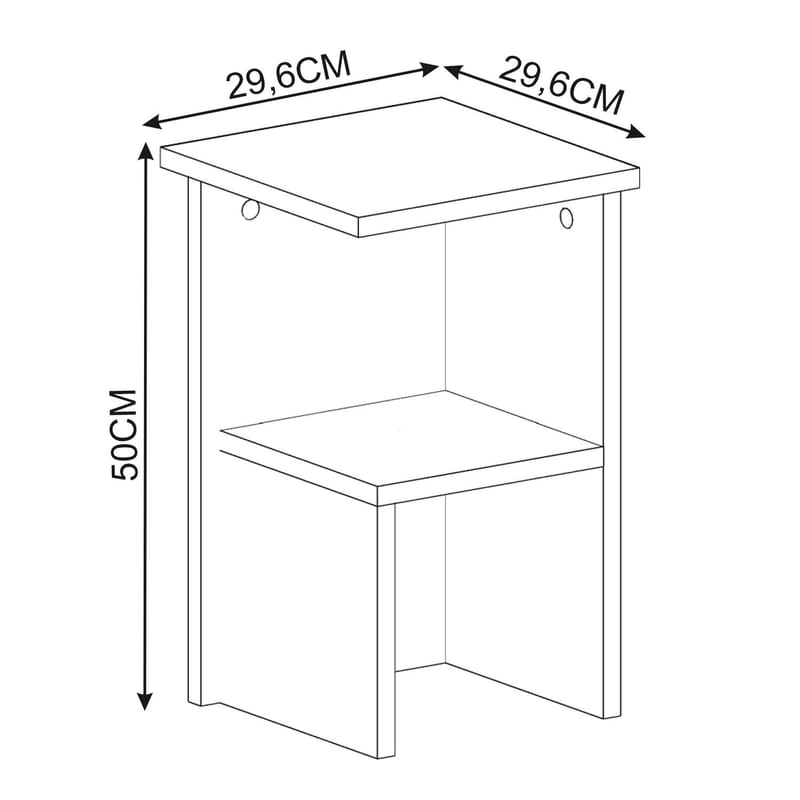 Tunel Nattduksbord 29,6x50x29,6 cm - Antracit - Möbler - Bord & matgrupp - Avlastningsbord & sidobord - Sängbord & nattduksbord