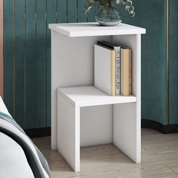 Tunel Nattduksbord 29,6x50x29,6 cm - Vit - Möbler - Bord & matgrupp - Avlastningsbord & sidobord - Sängbord & nattduksbord
