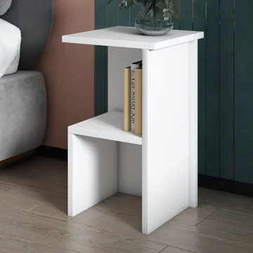 Tunel Nattduksbord 29,6x50x29,6 cm - Vit - Möbler - Bord & matgrupp - Avlastningsbord & sidobord - Sängbord & nattduksbord