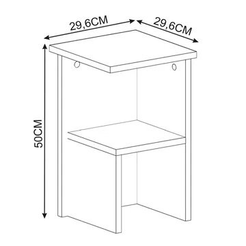 Tunel Nattduksbord 29,6x50x29,6 cm - Vit - Möbler - Bord & matgrupp - Avlastningsbord & sidobord - Sängbord & nattduksbord