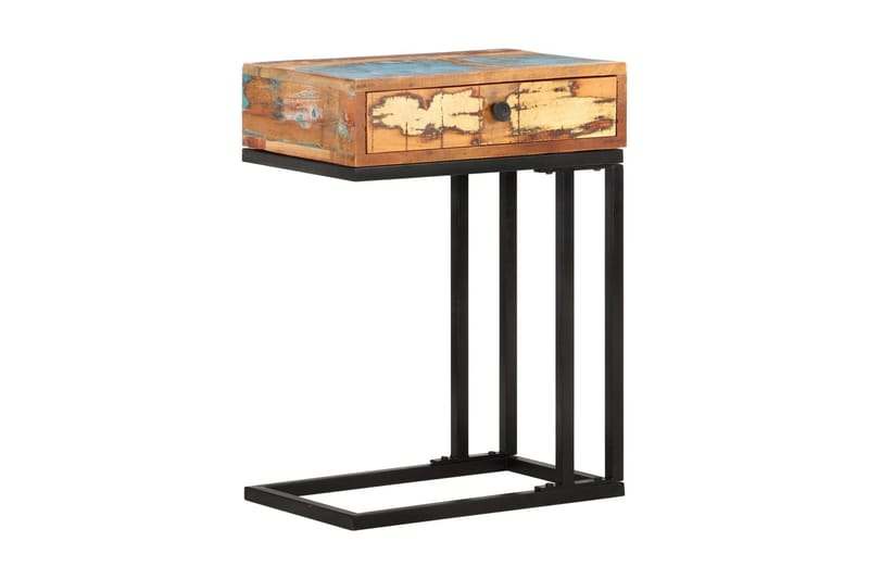 U-format sidobord 45x30x61 cm massivt återvunnet trä - Flerfärgad - Lampbord & sidobord - Brickbord & småbord