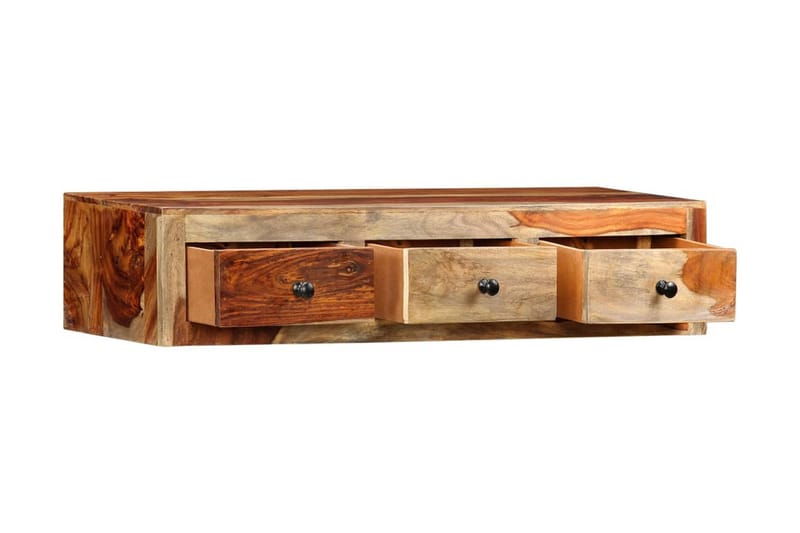 Väggmonterat avlastningsbord 100x25x20 cm massivt sheshamträ - Brun - Lampbord & sidobord - Brickbord & småbord