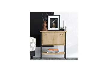 Valery Sängbord 55 cm - Ek/Svart - Möbler - Bord & matgrupp - Avlastningsbord & sidobord - Sängbord & nattduksbord