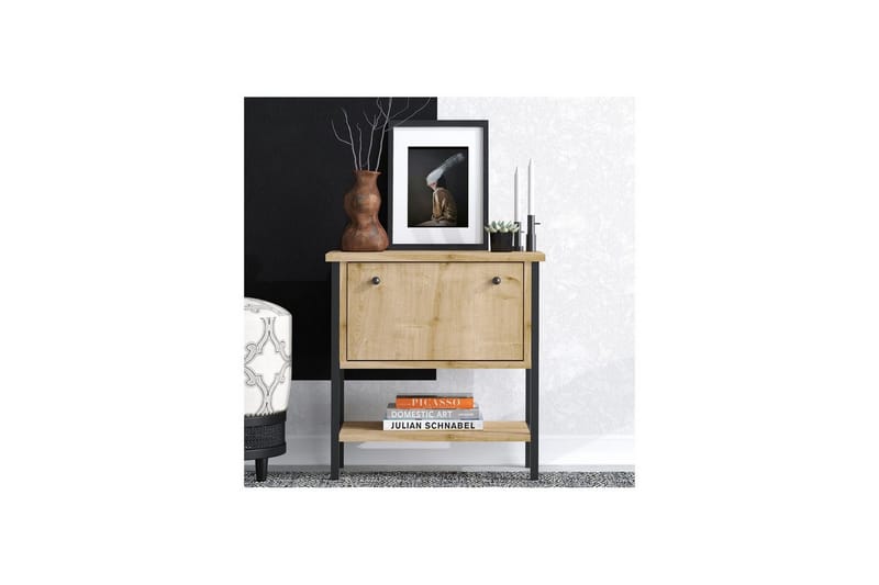 Valery Sängbord 55 cm - Ek/Svart - Möbler - Bord & matgrupp - Avlastningsbord & sidobord - Sängbord & nattduksbord