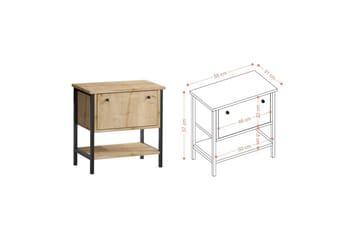 Valery Sängbord 55 cm - Ek/Svart - Möbler - Bord & matgrupp - Avlastningsbord & sidobord - Sängbord & nattduksbord