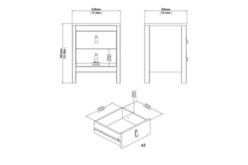 Vallvidera Sängbord 44 cm - Beige - Möbler - Bord & matgrupp - Avlastningsbord & sidobord - Sängbord & nattduksbord