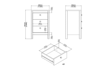 Vallvidera Sängbord 44 cm - Beige - Möbler - Bord & matgrupp - Avlastningsbord & sidobord - Sängbord & nattduksbord
