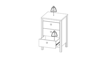 Vallvidera Sängbord 44 cm - Beige - Möbler - Bord & matgrupp - Avlastningsbord & sidobord - Sängbord & nattduksbord