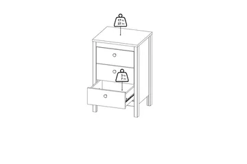 Vallvidera Sängbord 44 cm - Beige - Möbler - Bord & matgrupp - Avlastningsbord & sidobord - Sängbord & nattduksbord