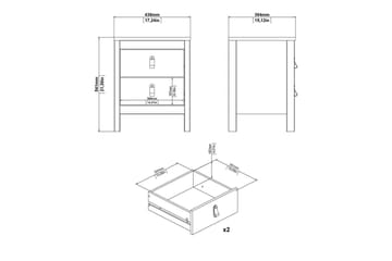 Vallvidera Sängbord 44 cm - Vit - Möbler - Bord & matgrupp - Avlastningsbord & sidobord - Sängbord & nattduksbord