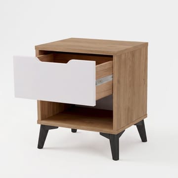 Valren Nattduksbord 44x52,2x34,4 cm - Ek och vit - Möbler - Bord & matgrupp - Avlastningsbord & sidobord - Sängbord & nattduksbord