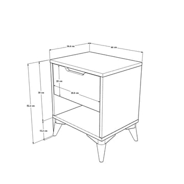 Valren Nattduksbord 44x52,2x34,4 cm - Ek - Möbler - Bord & matgrupp - Avlastningsbord & sidobord - Sängbord & nattduksbord