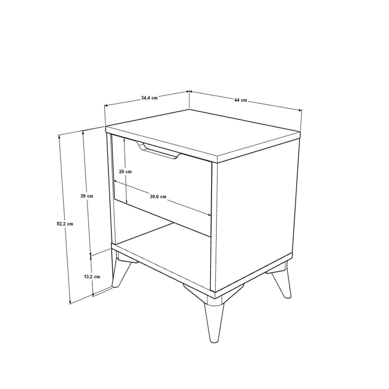 Valren Nattduksbord 44x52,2x34,4 cm - Ek - Möbler - Bord & matgrupp - Avlastningsbord & sidobord - Sängbord & nattduksbord