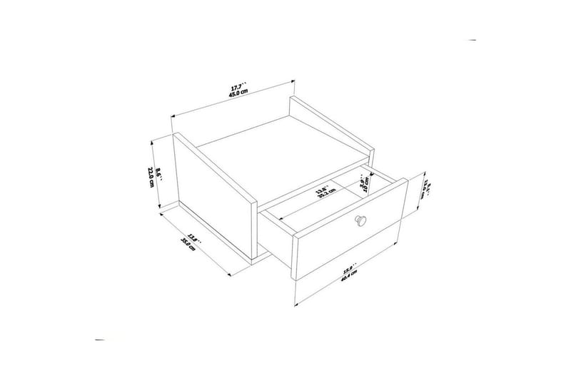 Valros Sängbord 45 cm - Vit - Möbler - Bord & matgrupp - Avlastningsbord & sidobord - Sängbord & nattduksbord