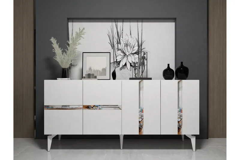 Vania Konsollbord 150 cm - Vit/Silver - Möbler - Bord & matgrupp - Avlastningsbord & sidobord - Konsolbord & hallbord