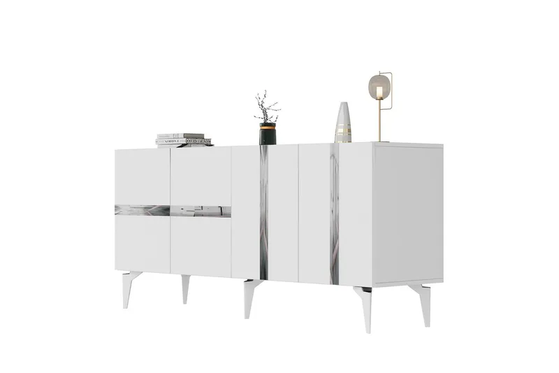 Vania Konsollbord 150 cm - Vit/Silver - Möbler - Bord & matgrupp - Avlastningsbord & sidobord - Konsolbord & hallbord