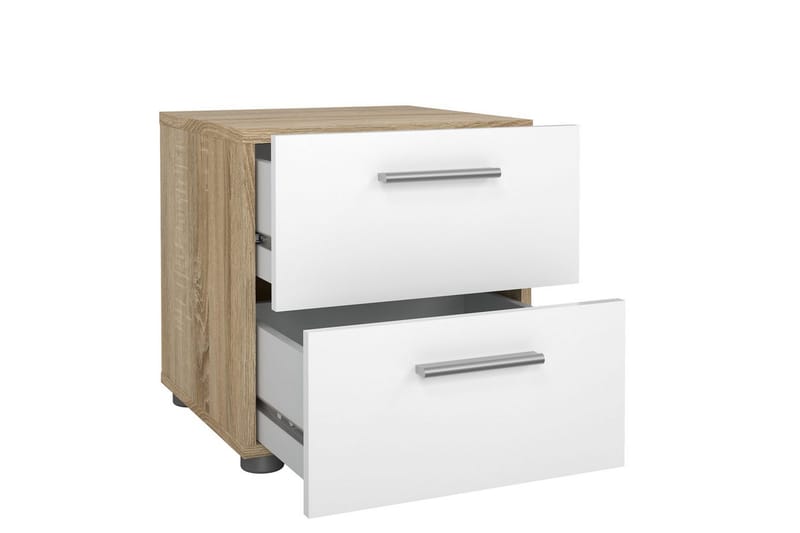 Vansu Sängbord 40 cm - Vit/Natur - Möbler - Bord & matgrupp - Avlastningsbord & sidobord - Sängbord & nattduksbord