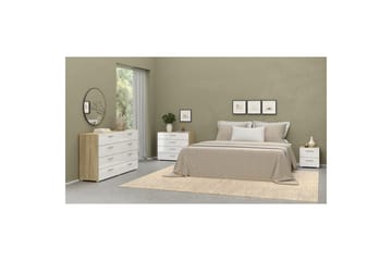 Vansu Sängbord 40 cm - Vit/Natur - Möbler - Bord & matgrupp - Avlastningsbord & sidobord - Sängbord & nattduksbord