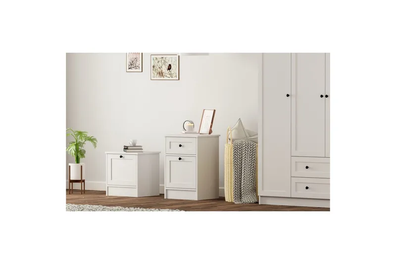 Varion Sängbord 45 cm - Matt Vit - Möbler - Bord & matgrupp - Avlastningsbord & sidobord - Sängbord & nattduksbord