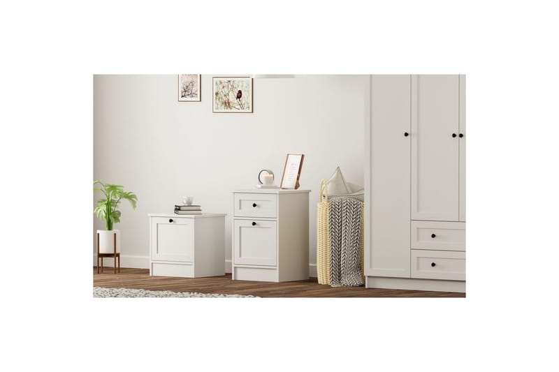 Varion Sängbord 45 cm - Matt Vit - Möbler - Bord & matgrupp - Avlastningsbord & sidobord - Sängbord & nattduksbord