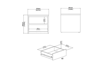 Varun Sängbord 52 cm - Vit - Möbler - Bord & matgrupp - Avlastningsbord & sidobord - Sängbord & nattduksbord