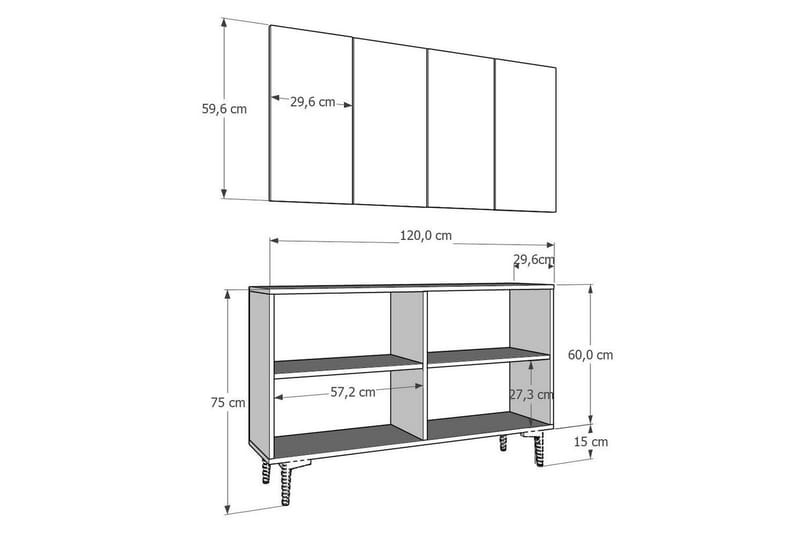 Velorae Konsollbord 120 cm - Antracit/Guld - Möbler - Bord & matgrupp - Avlastningsbord & sidobord - Konsolbord & hallbord