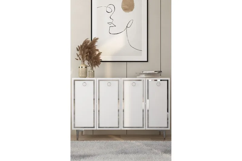 Velorae Konsollbord 120 cm - Vit/Silver - Möbler - Bord & matgrupp - Avlastningsbord & sidobord - Konsolbord & hallbord