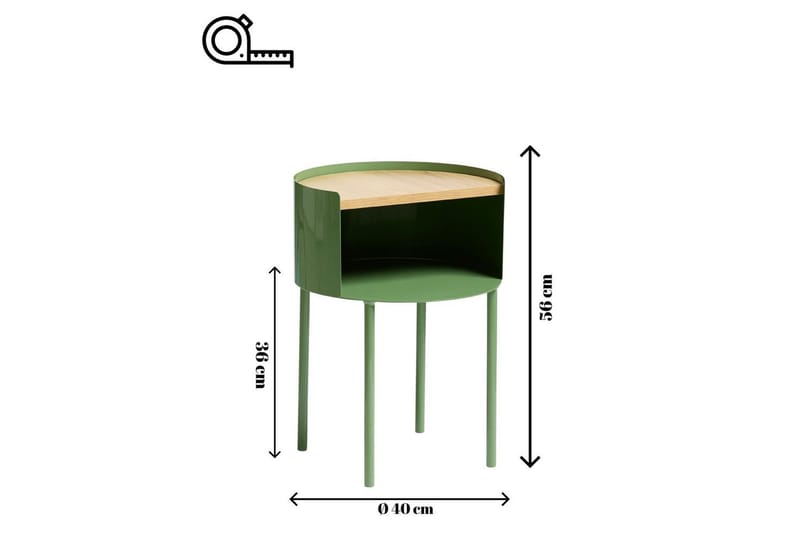 Veyric Sidobord 40 cm - Grön - Möbler - Bord & matgrupp - Avlastningsbord & sidobord - Lampbord & sidobord