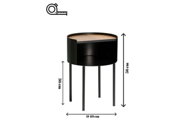 Veyric Sidobord 40 cm - Svart - Möbler - Bord & matgrupp - Avlastningsbord & sidobord - Lampbord & sidobord