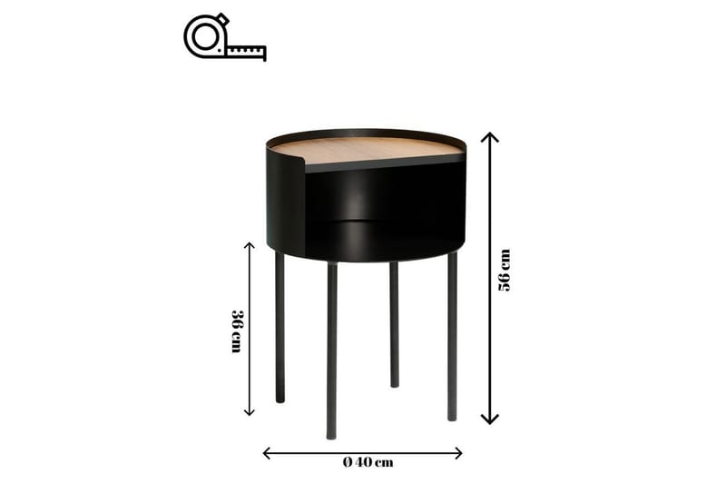 Veyric Sidobord 40 cm - Svart - Möbler - Bord & matgrupp - Avlastningsbord & sidobord - Lampbord & sidobord
