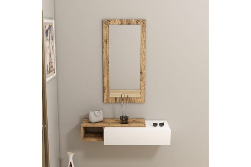 Vien Sidobord 82 cm - Brun/Vit - Möbler - Bord & matgrupp - Avlastningsbord & sidobord - Lampbord & sidobord