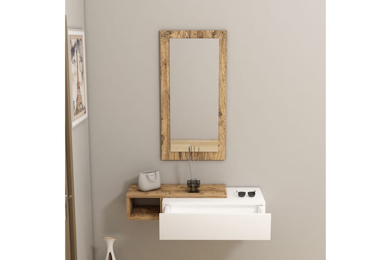 Vien Sidobord 82 cm - Brun/Vit - Möbler - Bord & matgrupp - Avlastningsbord & sidobord - Lampbord & sidobord