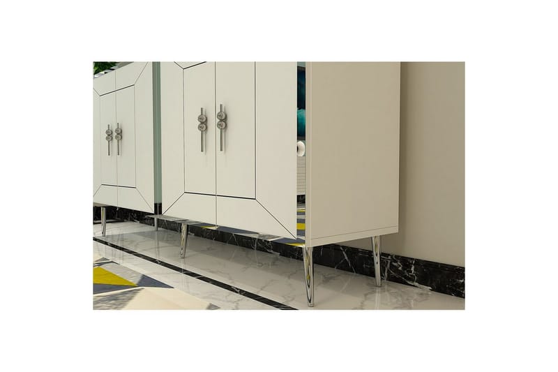 Virdel Konsollbord 150 cm - Vit/Silver - Möbler - Bord & matgrupp - Avlastningsbord & sidobord - Konsolbord & hallbord