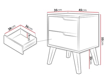 Virello Sängbord 45 cm - brun - Möbler - Bord & matgrupp - Avlastningsbord & sidobord - Sängbord & nattduksbord