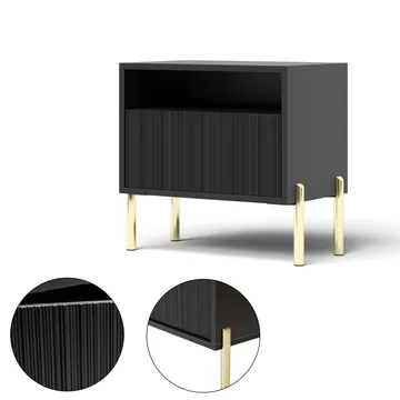 Virmani Sängbord 47 cm - Svart - Möbler - Bord & matgrupp - Avlastningsbord & sidobord - Sängbord & nattduksbord