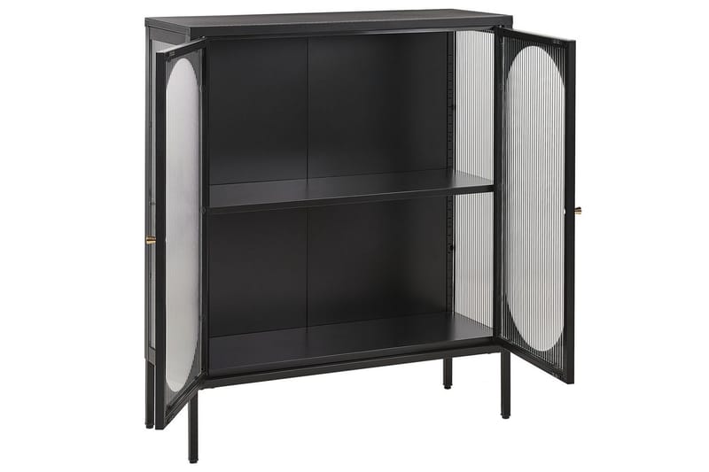 Vitrinskåp Sarre Svart, guld - Svart, guld - Möbler - Bord & matgrupp - Avlastningsbord & sidobord - Konsolbord & hallbord